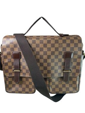 Louis Vuitton Broadway Brown Check Messenger Bag with Shoulder Strap